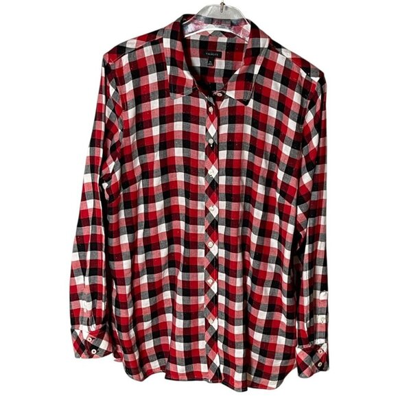 Talbots Tops - TALBOTS BUFFALO PLAID METALLIC FLANNEL SHIRT – SIZE XL